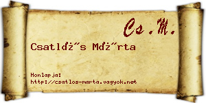 Csatlós Márta névjegykártya