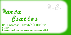 marta csatlos business card